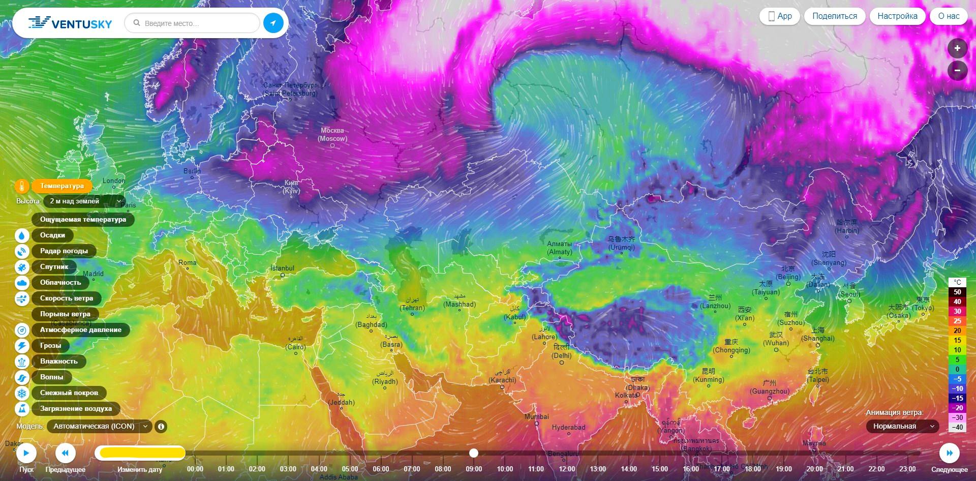 Сайт прогноза погоды с картами ветров для Винтаски